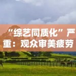 “综艺同质化”严重：观众审美疲劳，节目创新路在何方？