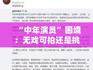 “中年演员”困境：无戏可拍还是挑剧本？市场该给机会吗？